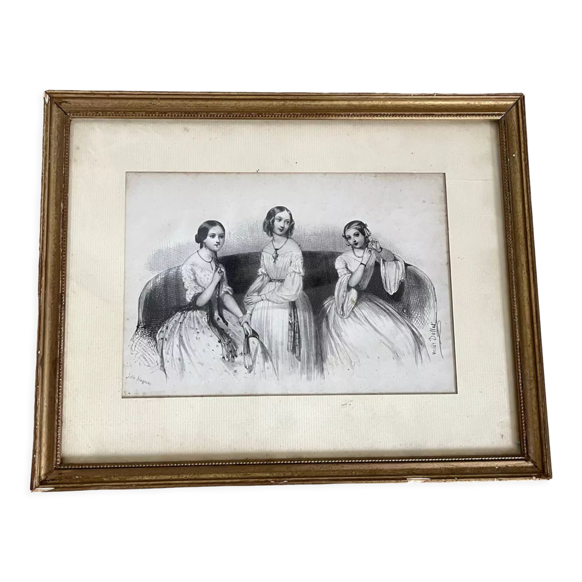 Antique print lithograph Victor Dollet 19th