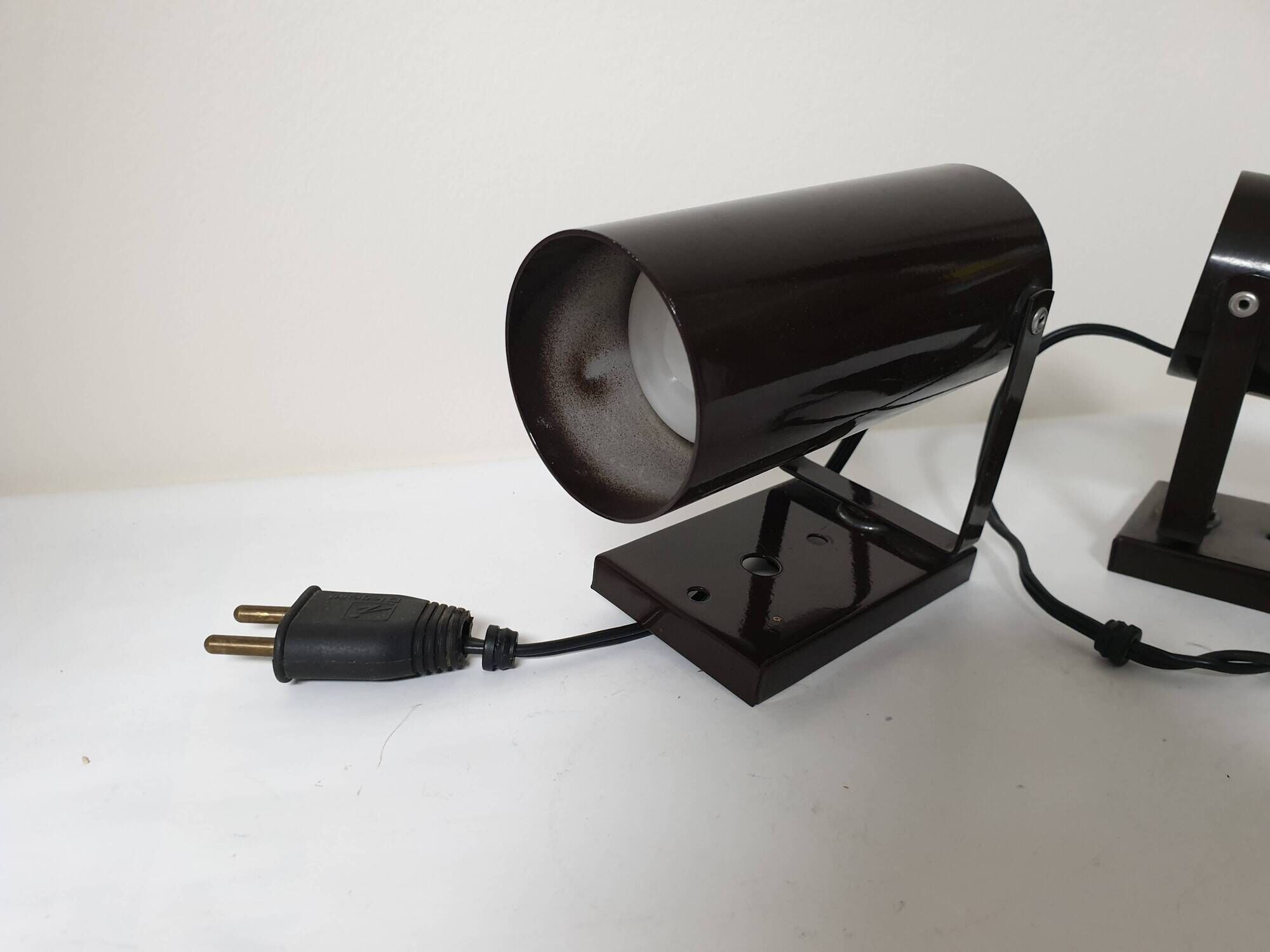 Set of two wall lights (Spots) Brown Brand Lita - Design 60's 70's