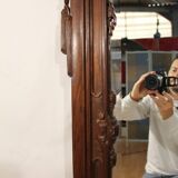 Large Mirror From The End Of The 19th Japanese Style, Attributed To Viardot