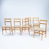 gio PintiCassina Leggera chairs, set of 6, early edition, 1960s