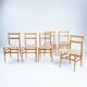 Chaises Gio PintiCassina Leggera, lot de 6, première édition, années 1960