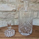 Ancienne carafe en cristal taillé avec bouchon 1l