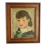 Vintage Oil Painting – Portrait of a Parisian Woman