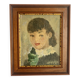 Peinture à l'huile vintage, portrait d'une parisienne