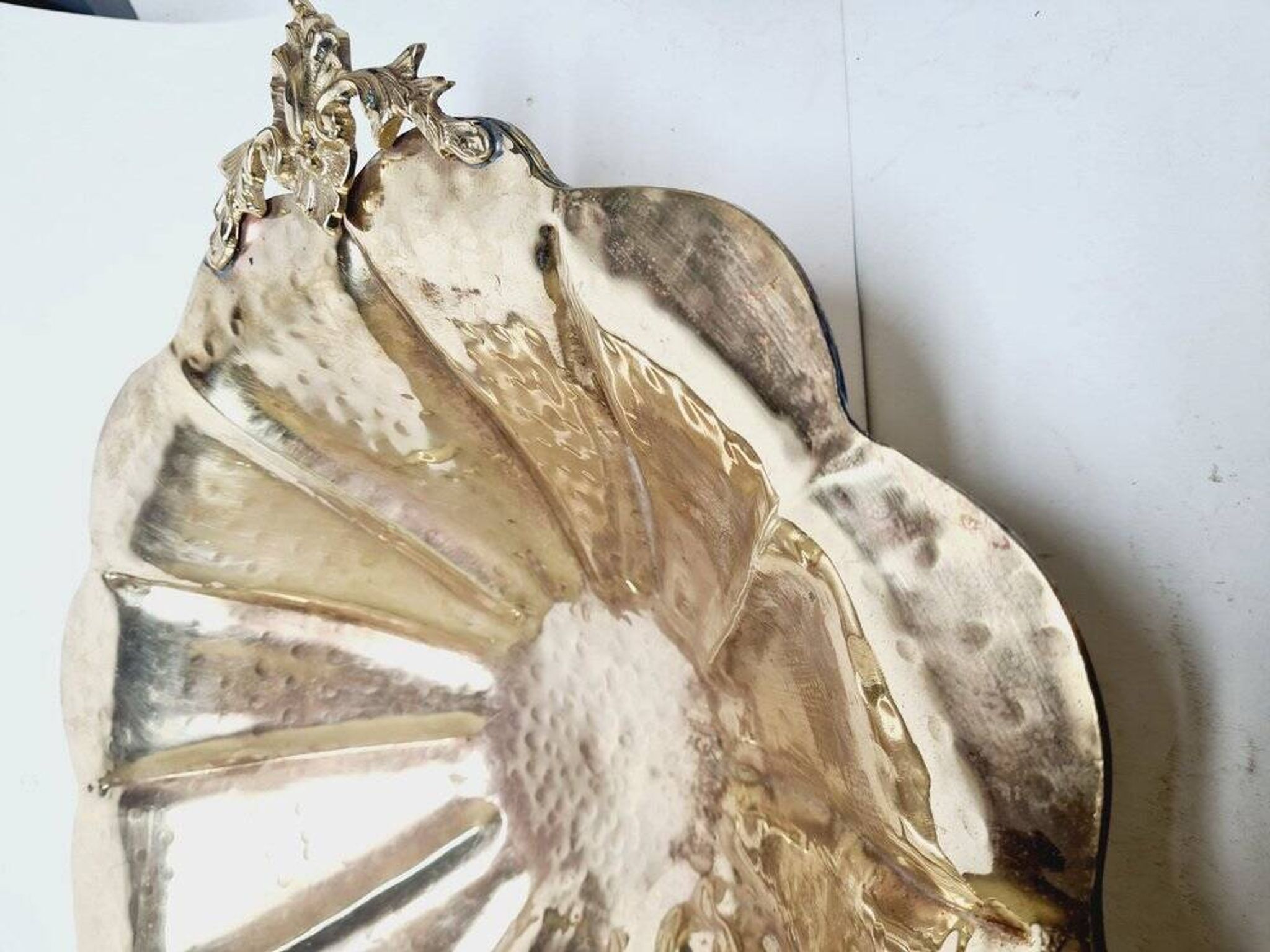 Art Deco hammered bowl on stand, Germany, 1930s