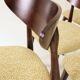 Set of 6 Modern Dining Chairs, Beech Wood Bouclè Green Upholstery