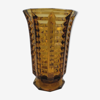 Vase jaune style Art Déco