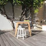 Vintage desk table with compass legs