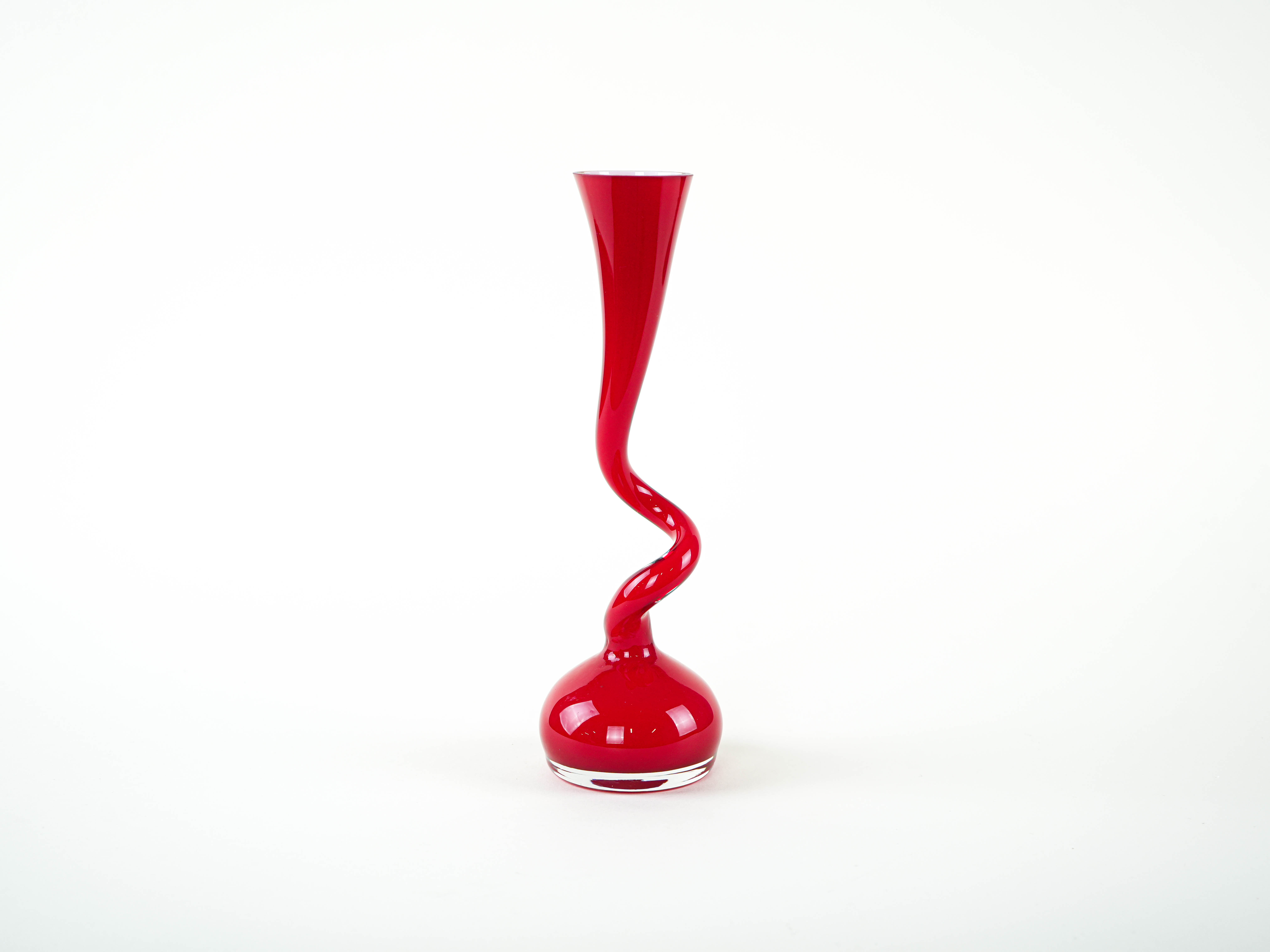 Red vase, Swing Vase, Danish design, manufactured by Normann Copenhagen