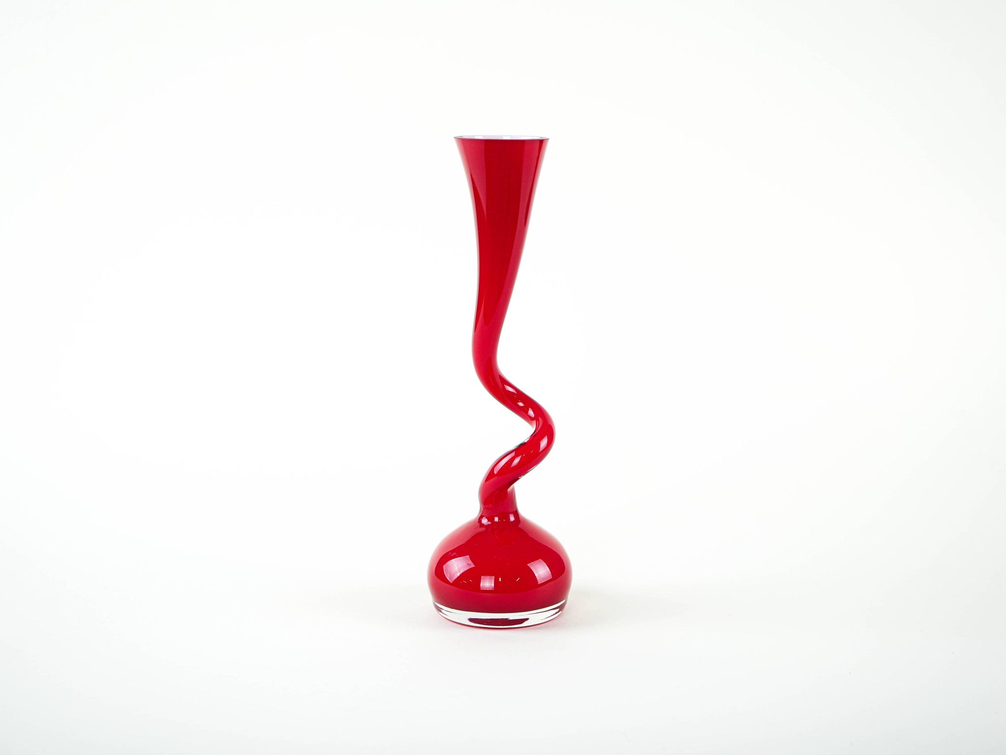 Red vase, Swing Vase, Danish design, manufactured by Normann Copenhagen