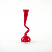 Red vase, Swing Vase, Danish design, manufactured by Normann Copenhagen