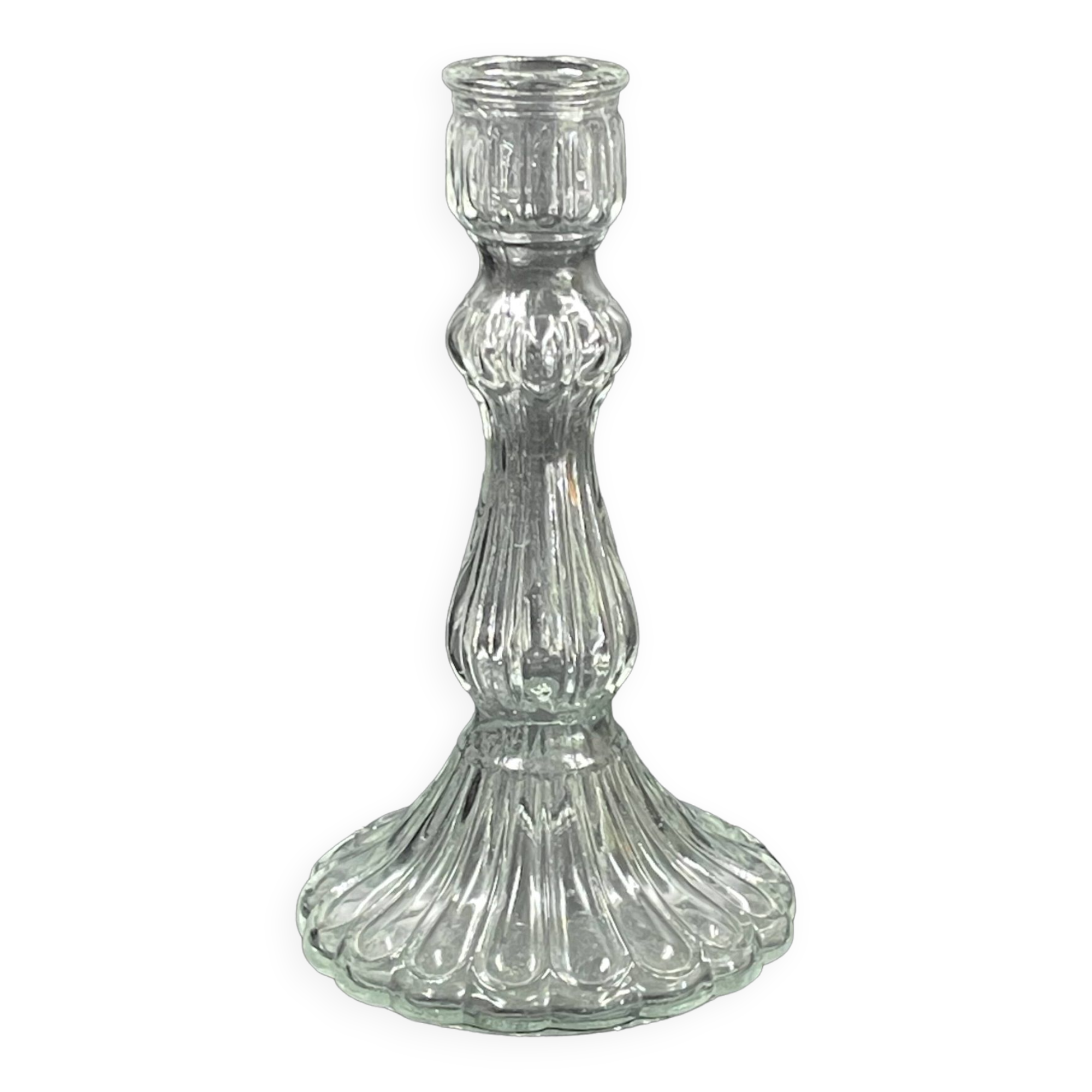 Molded glass candle holder trendy 22.5 cm