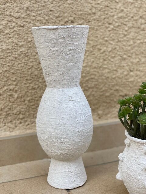 Lot de 3 vases vintage blancs