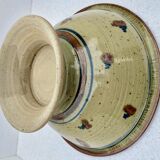 Fruit cup in polychrome glazed stoneware signature to identify