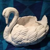 Large swan planter in white earthenware