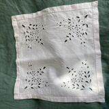 Lot of 2 old embroidered doilies