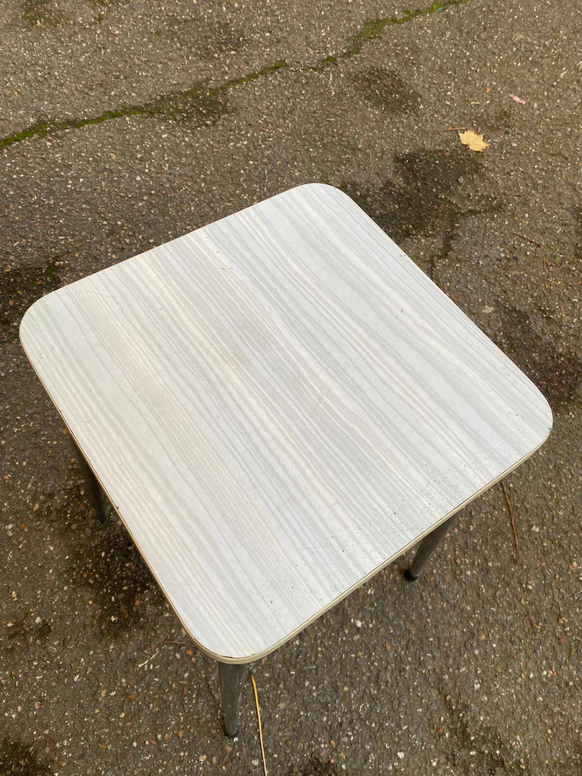 Steel and beige Formica stool