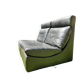 Pair of two black leather modular sofa chairs by Walter Knoll, Germany, 1970s