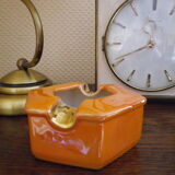 Vintage porcelain ashtray with gilding, Victoria china Czechoslovakia, 60/70s