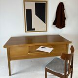 Two-sided oak desk, 50s