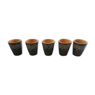 Alsace sandstone cups 1960, lot of 5