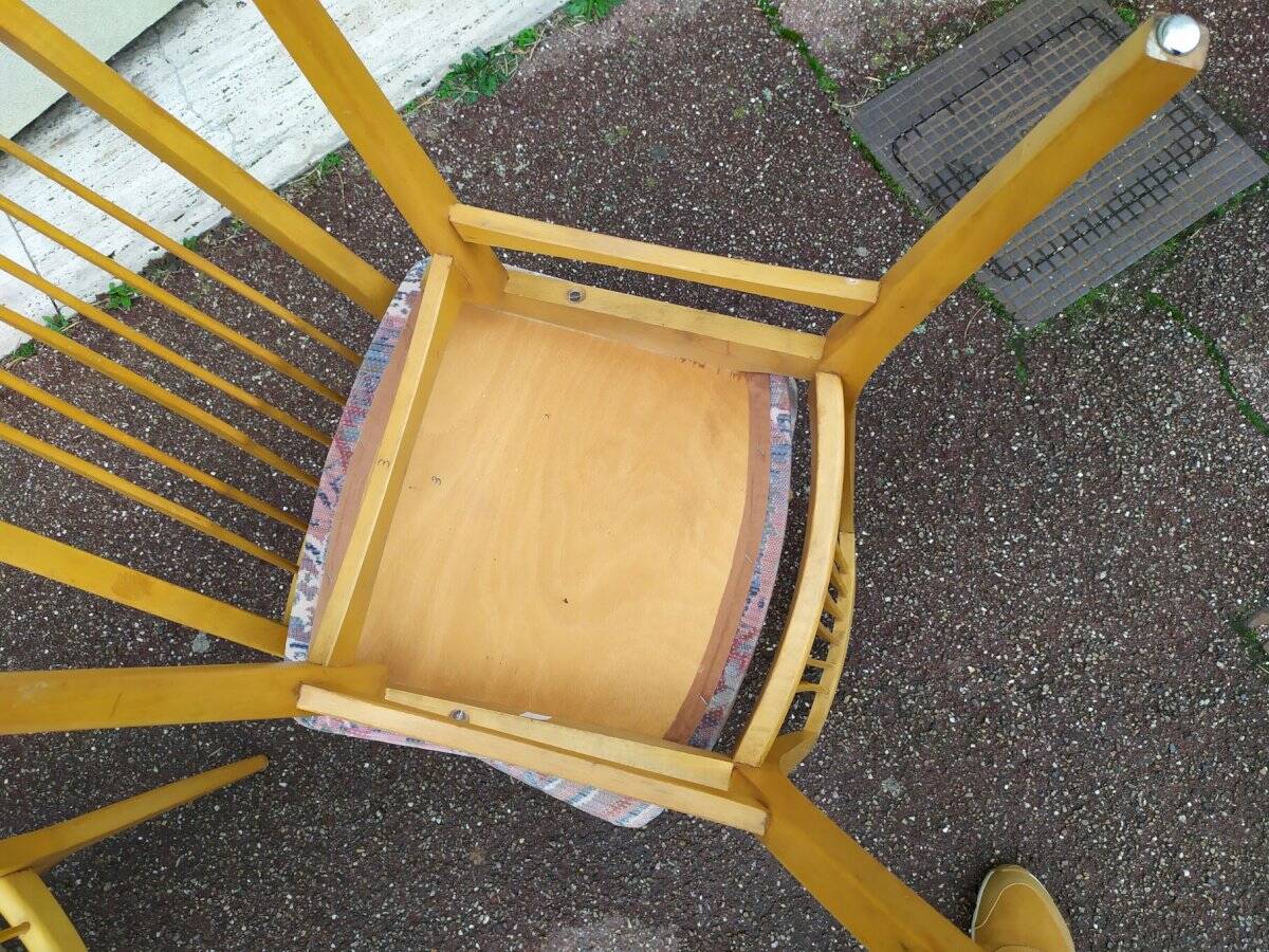 Lot de 8 chaises scandinave bois et tissu