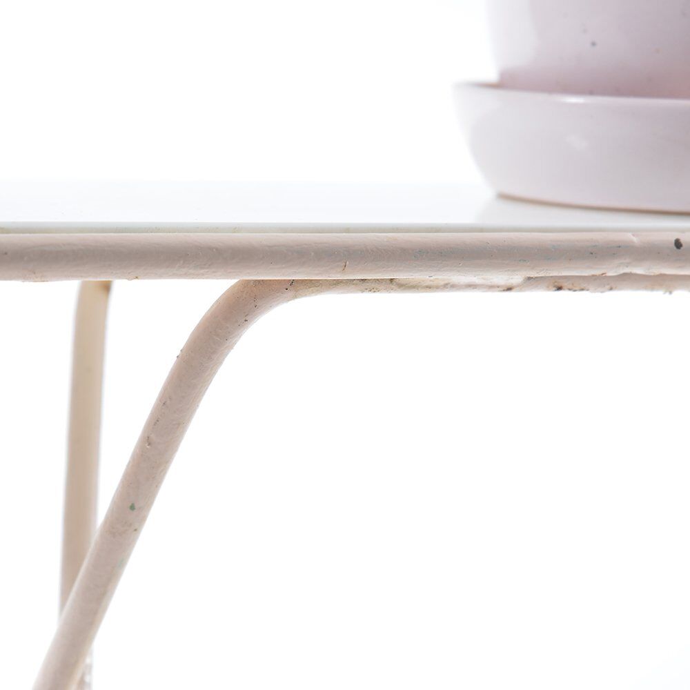Midcentury Pink Metal Plant Etagere With White Opaline Glass, 1960s