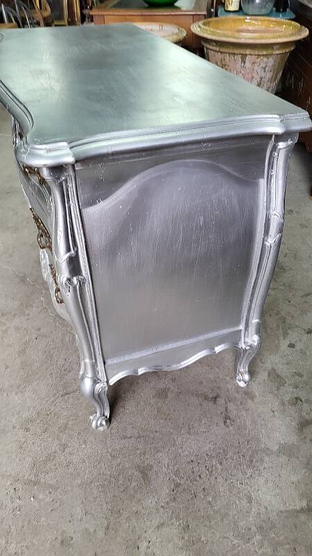 Commode style louis XV argente 3 tiroirs