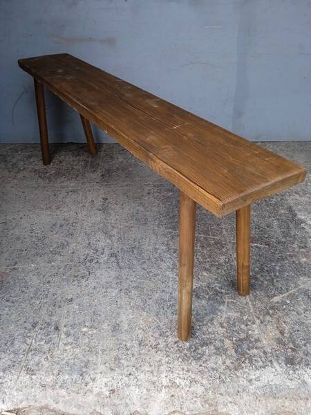 Bench 120 cm old solid wood with patina