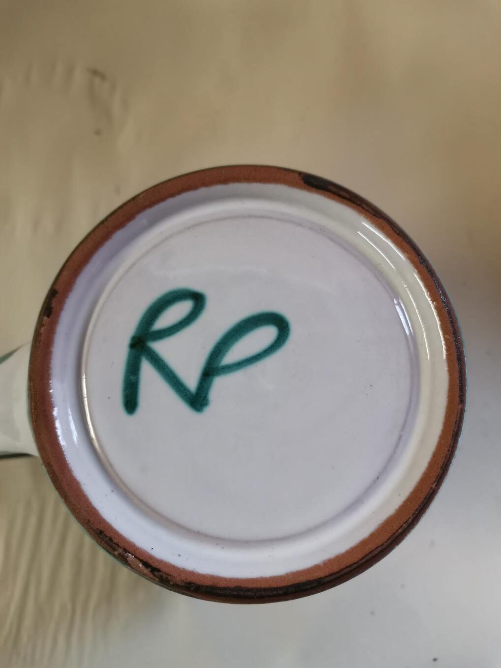 Vintage Vallauris pitcher, signed RP Robert Picault