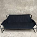 Vintage sofa by Johan Bertil Häggström for Ikéa in leather and chrome metal 1970