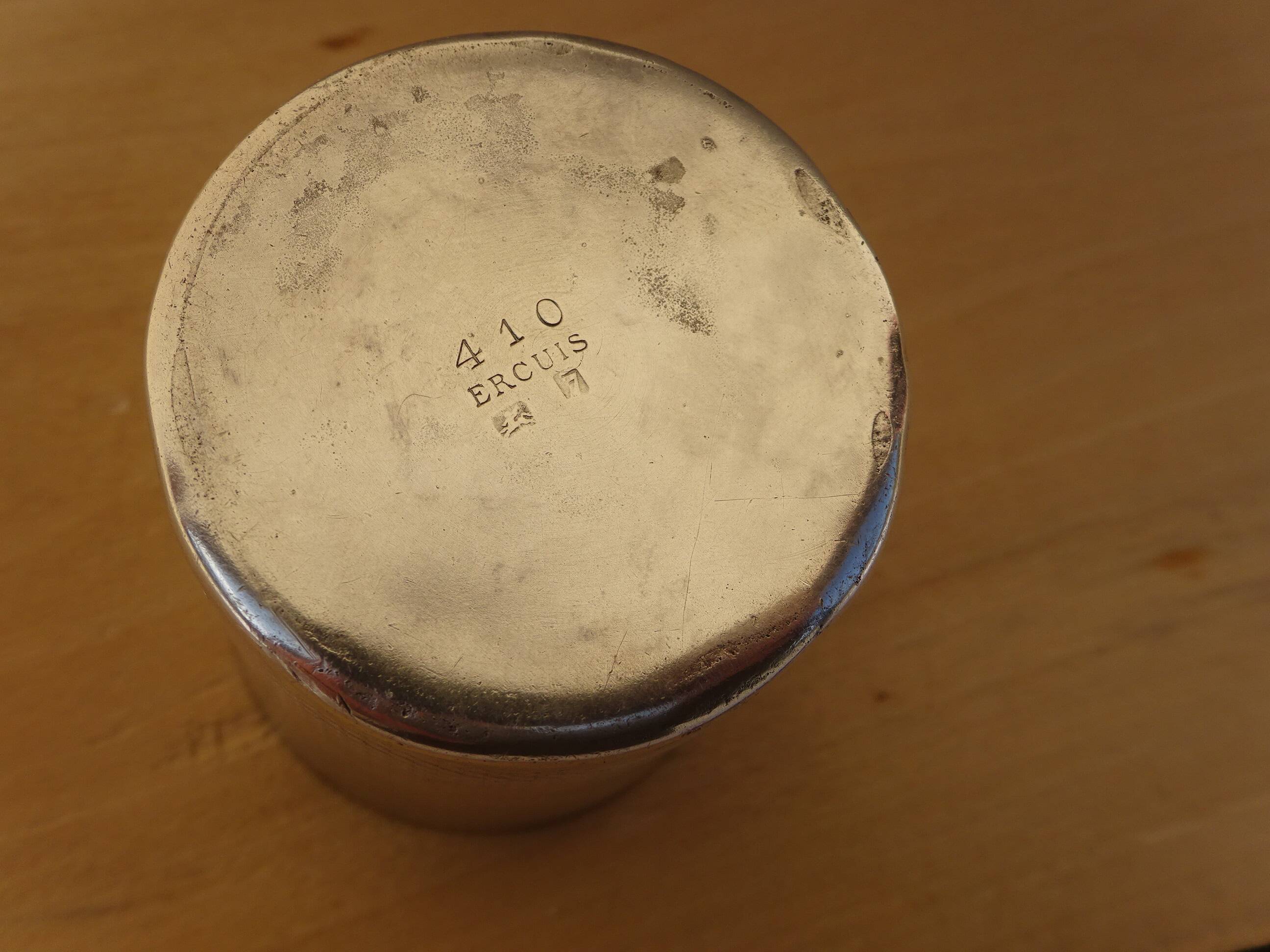 Silver-plated metal timbale Ercuis