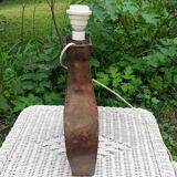 Pied de lampe brutaliste en cuivre de Philippe Bordelet
