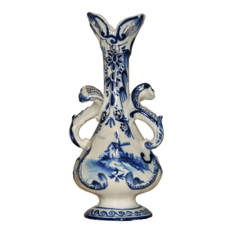 Delft blue vase soliflore ceramic hand-painted decor