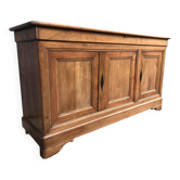 Buffet enfilade Louis Philippe en noyer massif à 3 portes et 1 tirette.