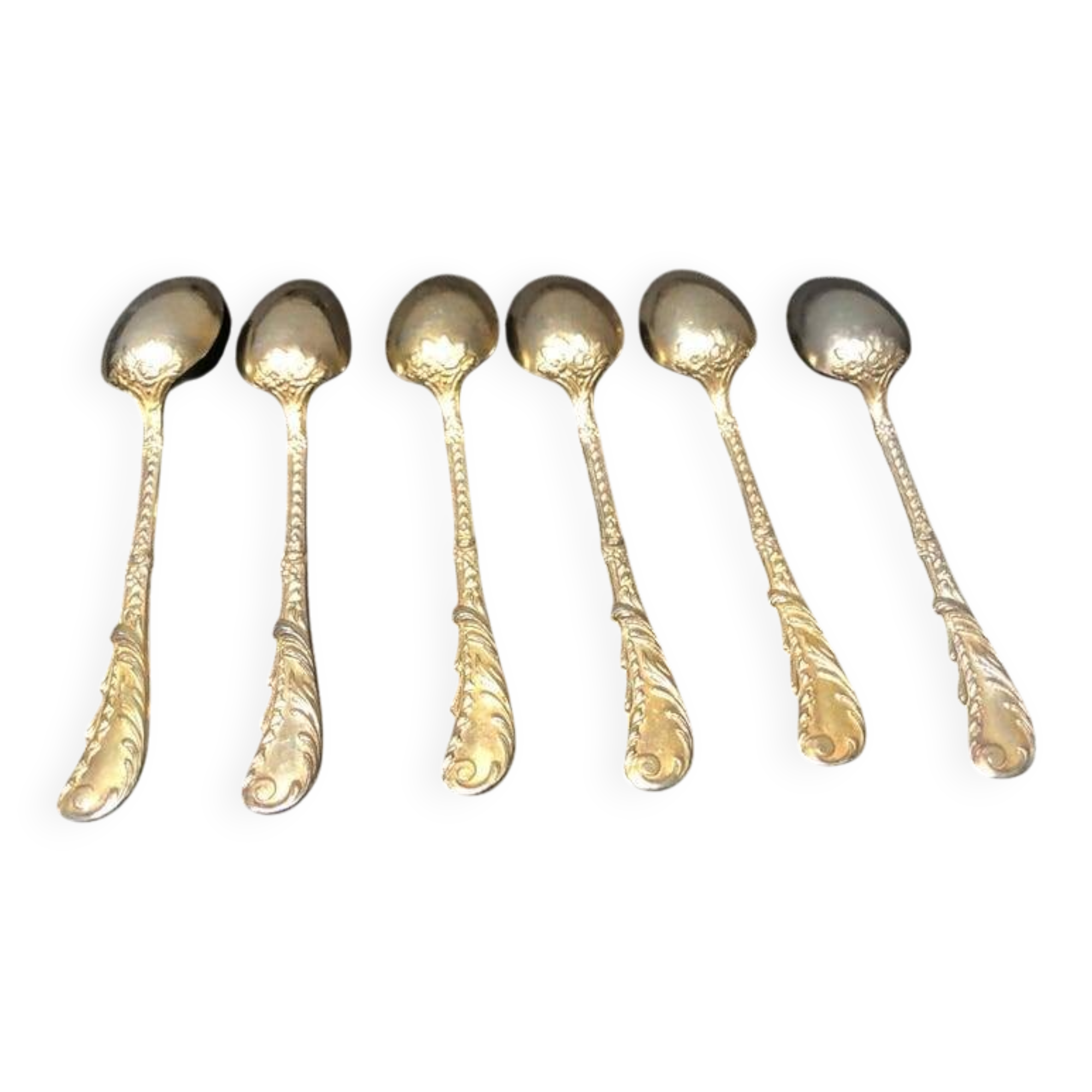Vintage Art Nouveau Metal Teaspoons - Set of 6, France