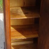 Nightstand with false drawers in walnut and marble, Louis Philippe