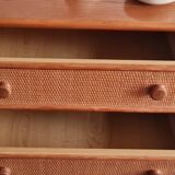 Vintage wicker chest of drawers.