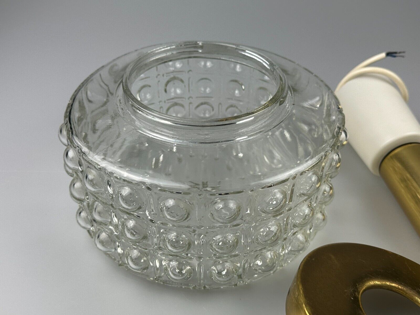 60s 70s VEB hanging lamp ceiling lamp bubble brass glass space age design