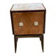 Table de chevet art déco scandinave bois et marbre