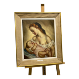 Oil on canvas, maternity signed Nivert