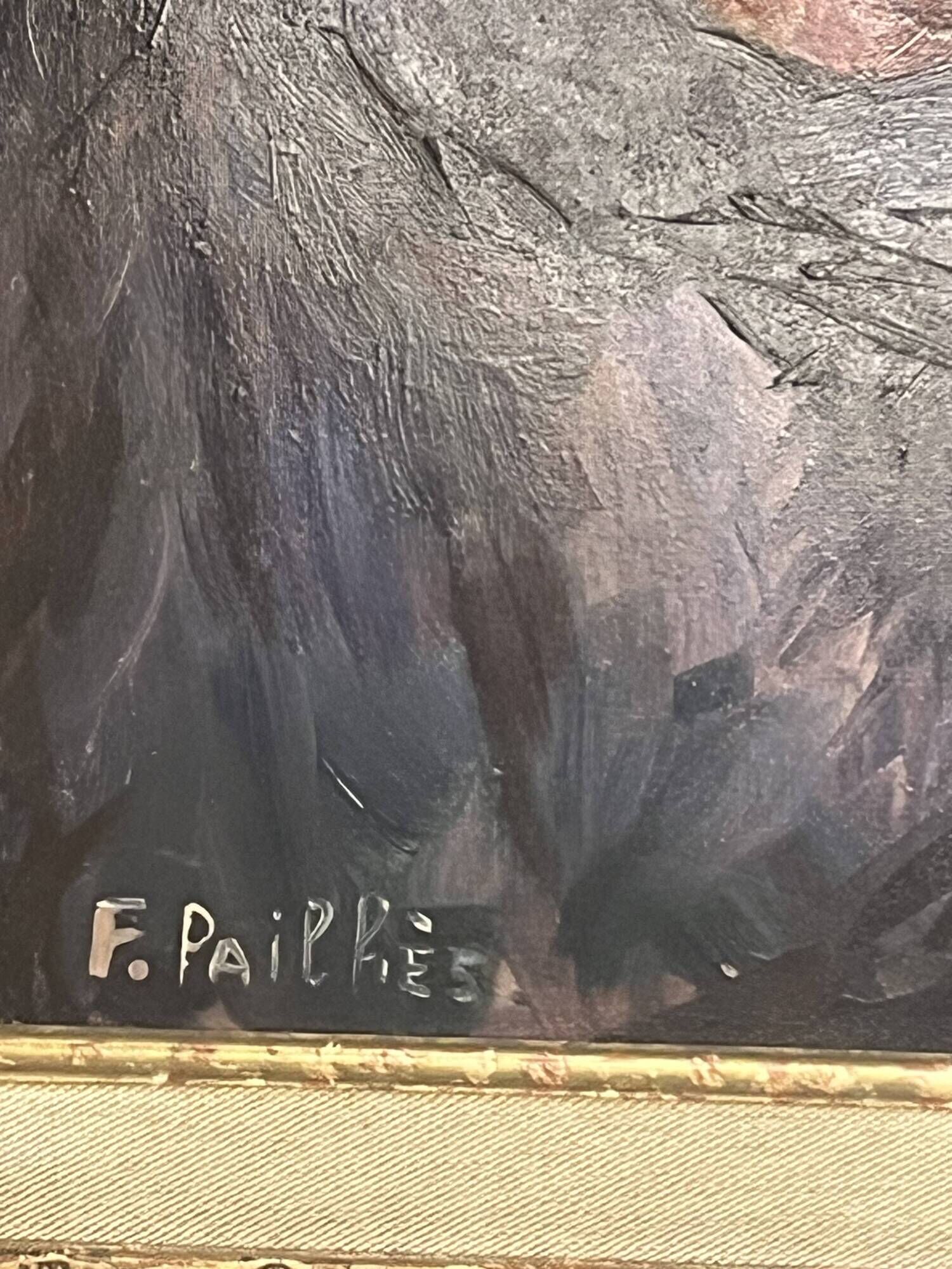 Fred Pailhès (1902-1991) "The Fisherman" Oil on panel signed