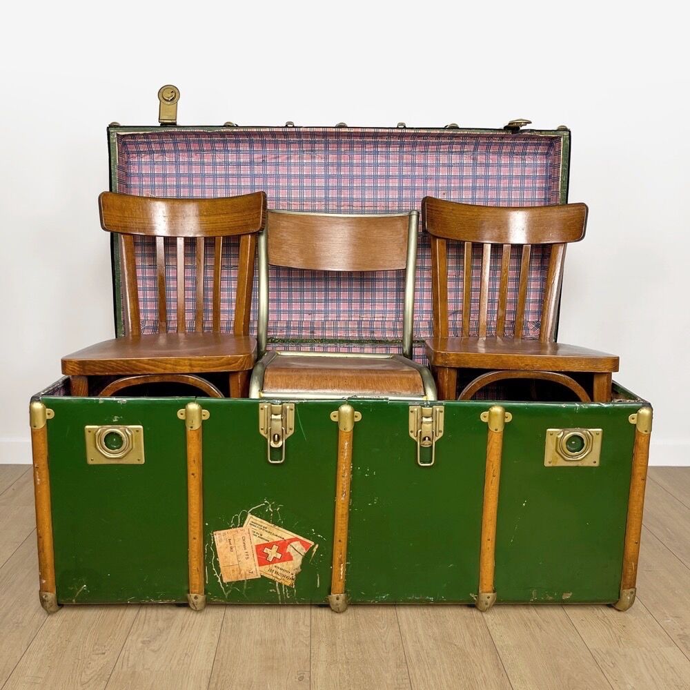 Old XXL arched mail transport trunk