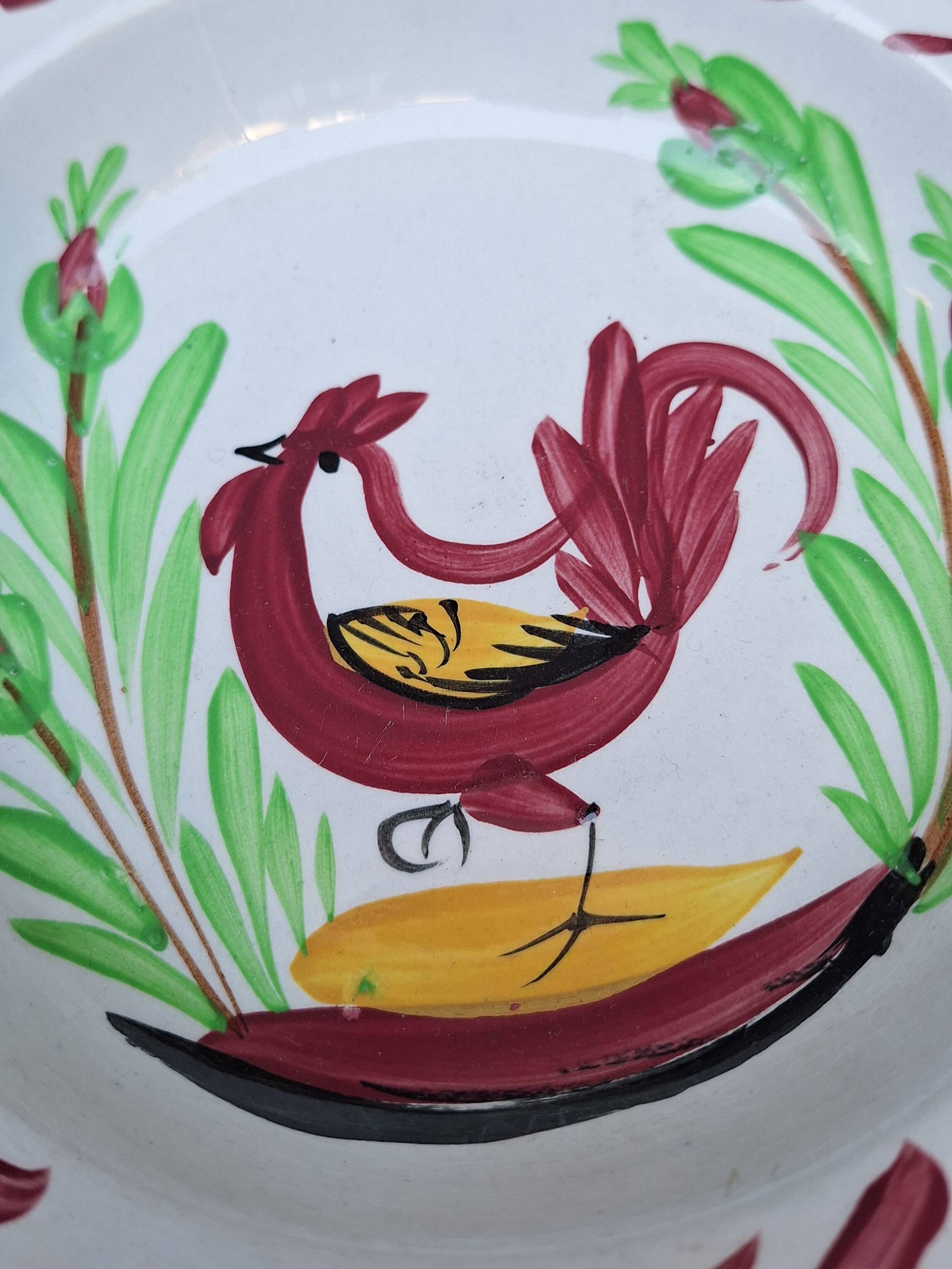 Hollow plate Terre de Fer model with rooster Choisy le Roi