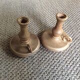 Pair of stoneware candle holders
