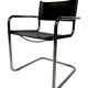 Ensemble vintage de 6 chaises à structure tubulaire Mart Stam design cuir