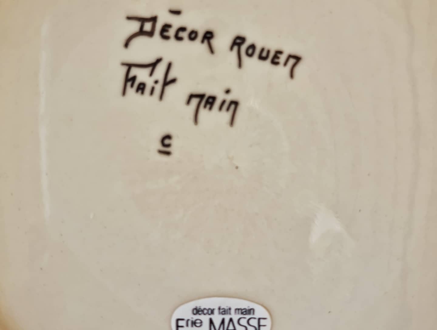 Set of 2 decorative plates décor Rouen Faïenceries Masse