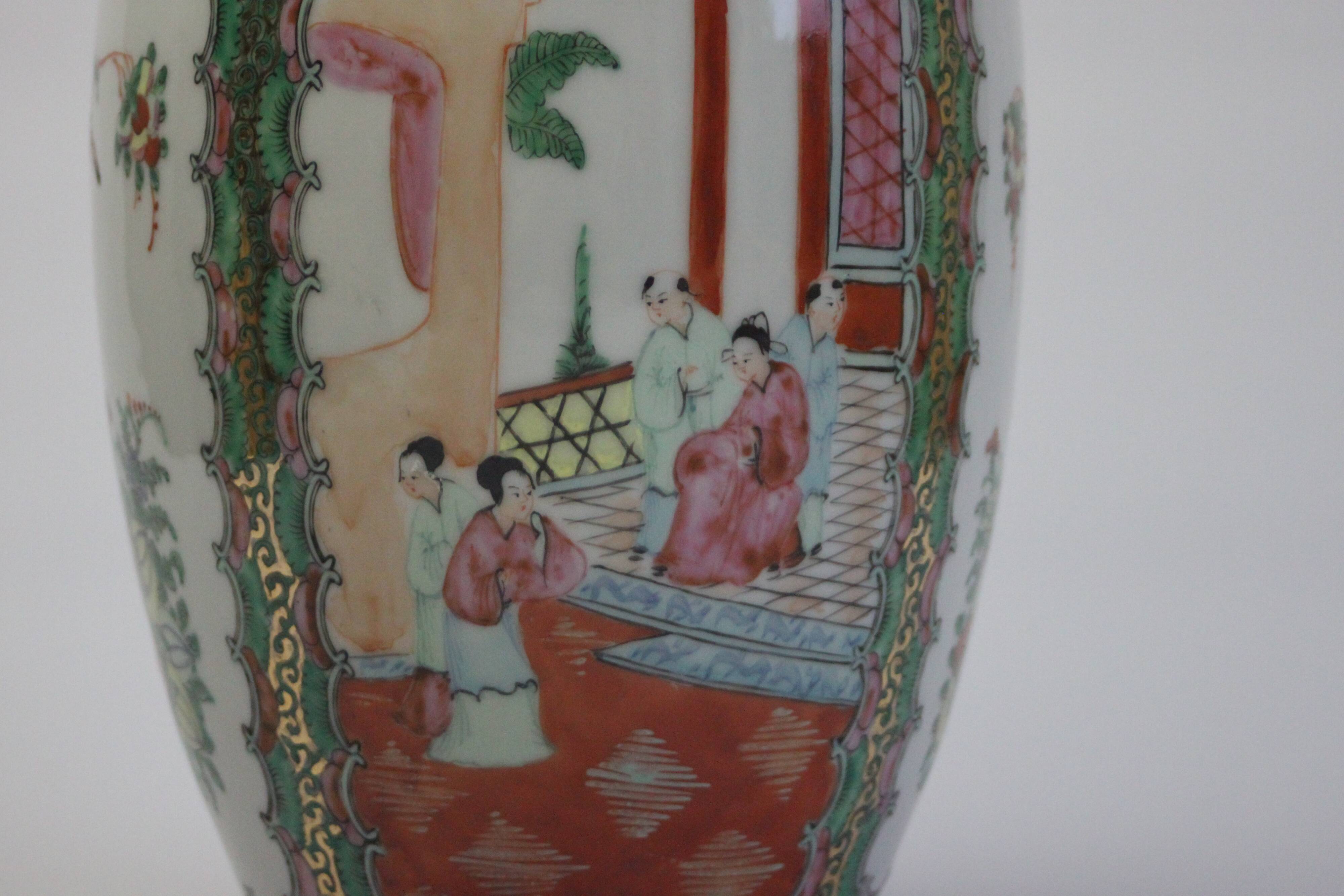 Chinese Canton rose medallion vase, early 20th century