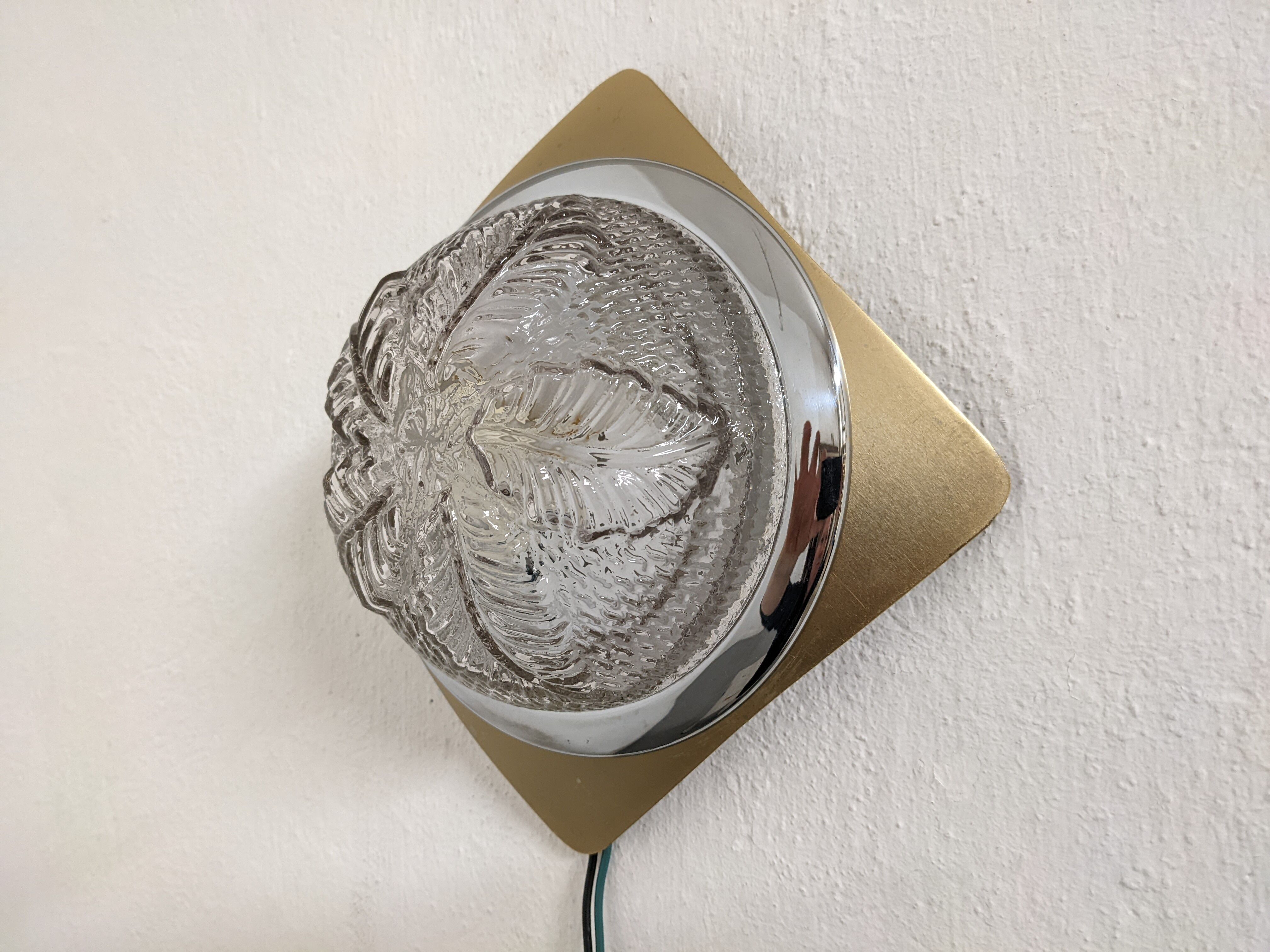 Pair of glass wall lamps from the 70s/80s