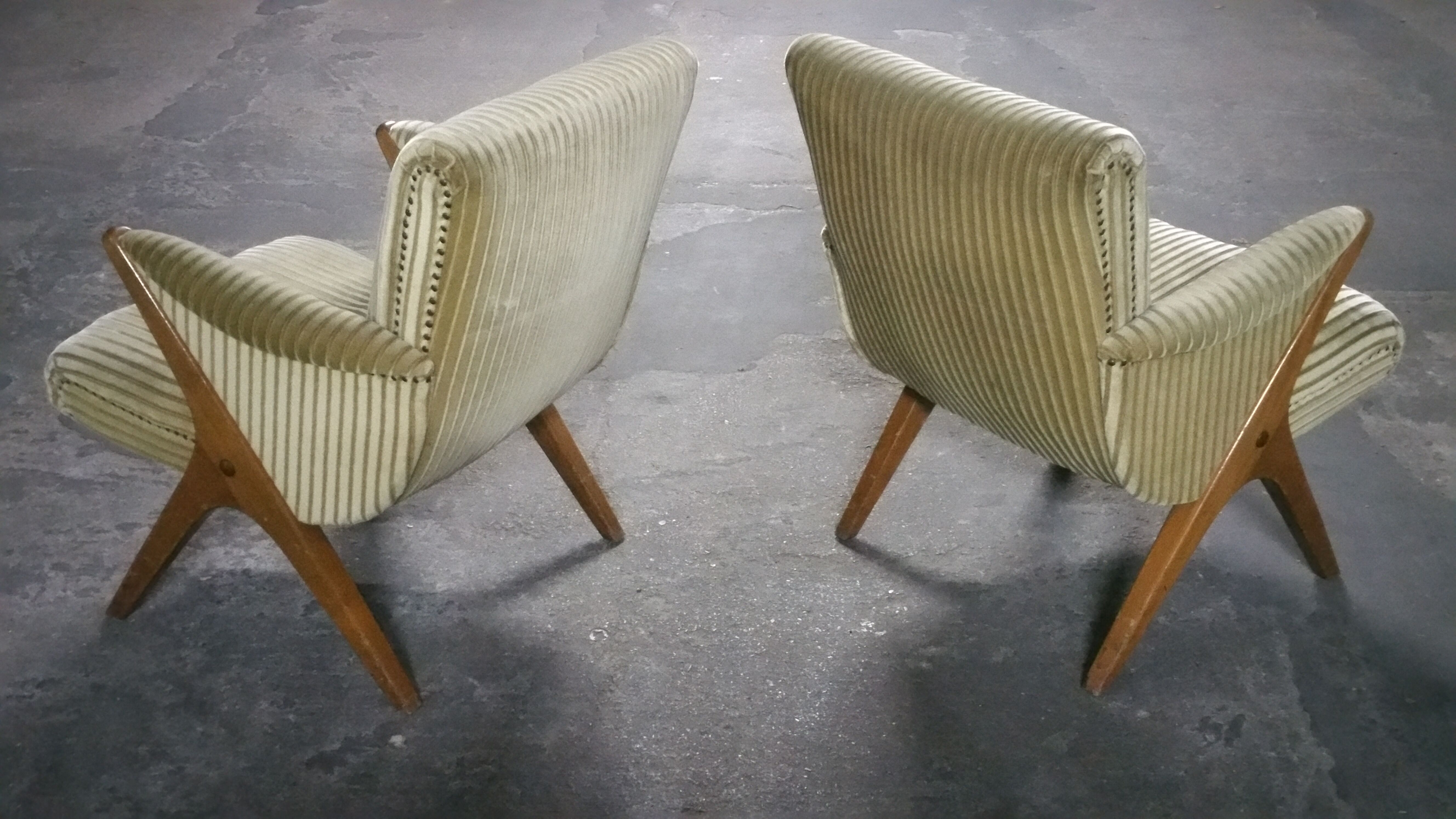 1/3 chairs 50s 60s Karpen compass